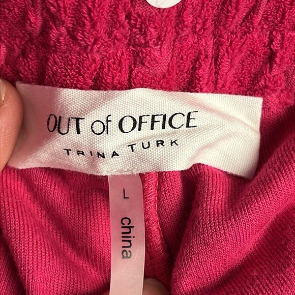 Trina Turk Out of Office the Relieve Pant Wide leg Pull On Draw string Lg Pink - Picture 8 of 10